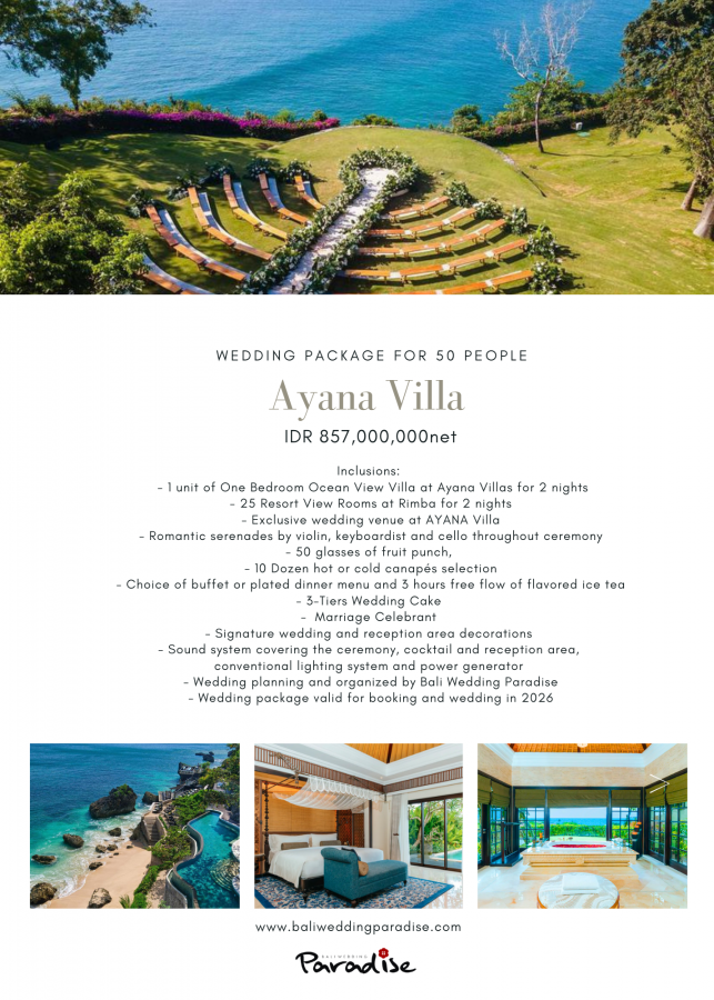 Ayana Villa 50 Pax IDR857.000K
