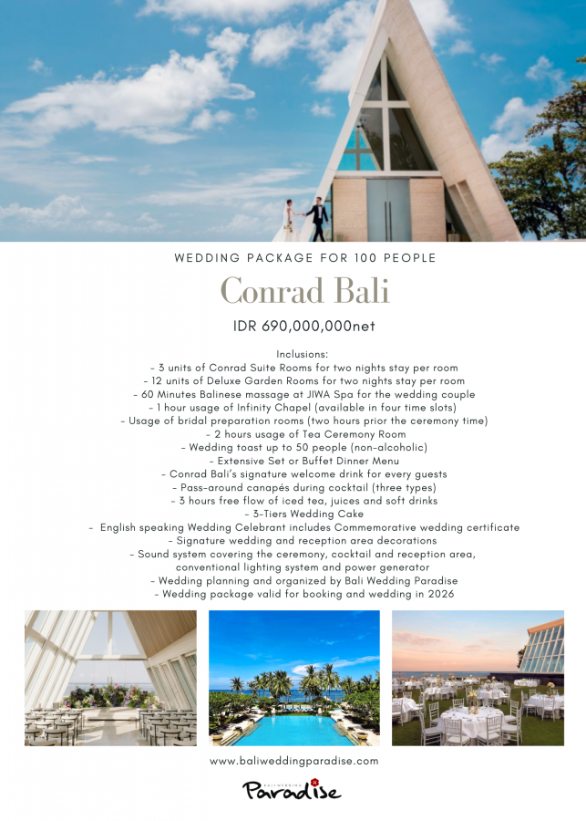 Conrad Bali - 100Pax - IDR690,000K