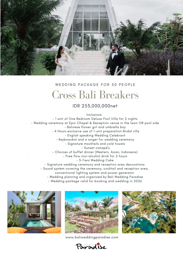 Cross Bali Breakers, 50Pax - IDR253,000K
