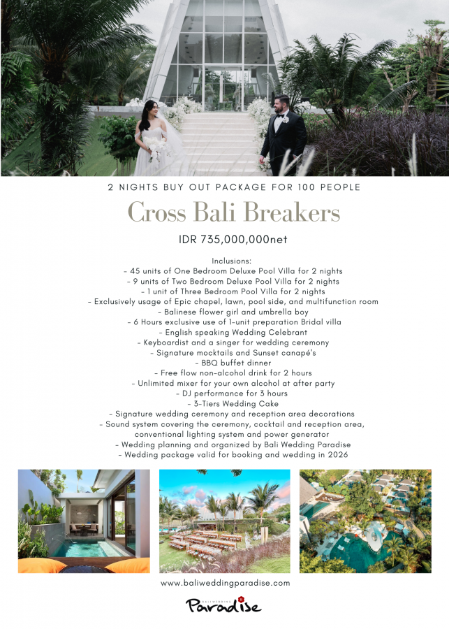 Cross Bali Breakers, Buyout 100Pax- IDR735,000K