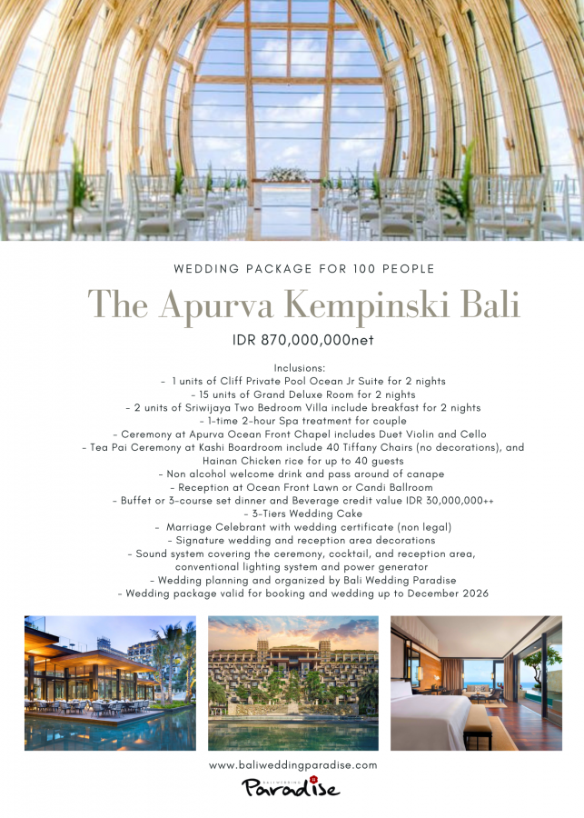 Kempinski 100Pax IDR870.000K