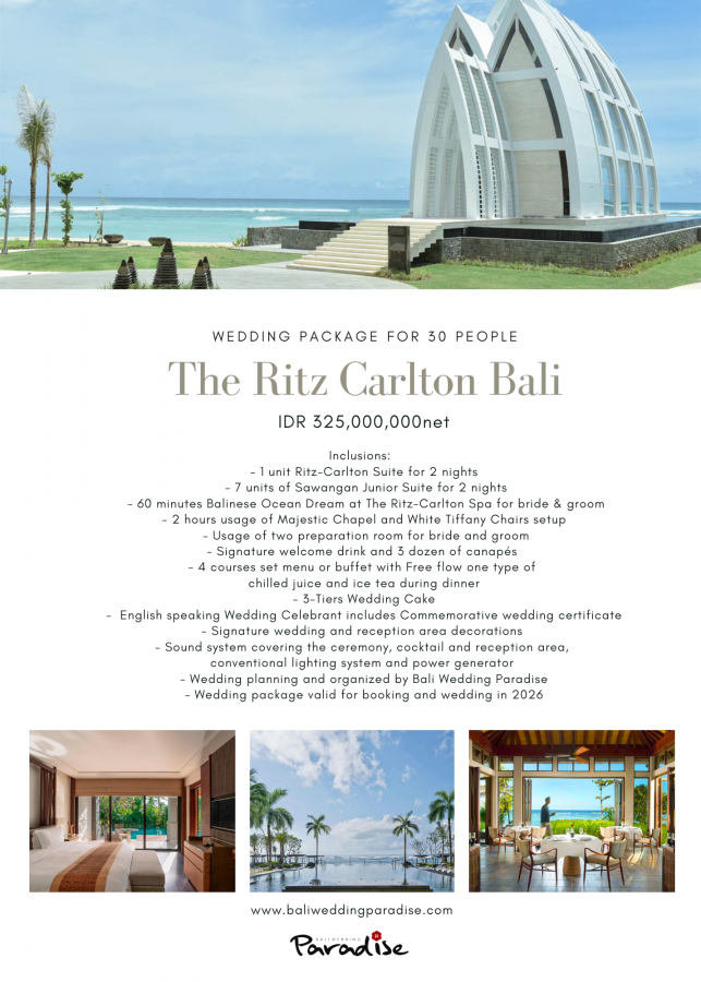 Ritz Carlton, 30Pax - IDR325.000K