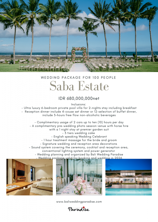 Saba Estate 100Pax IDR680.000K