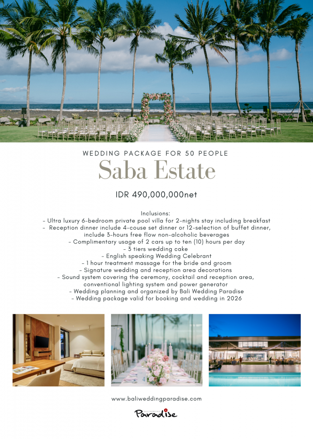 Saba Estate 50Pax IDR490.000K