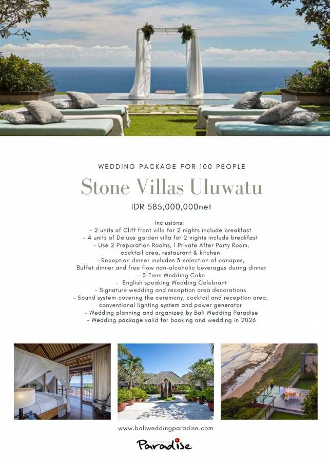 Stone Villas Uluwatu 100Pax IDR 585,000K