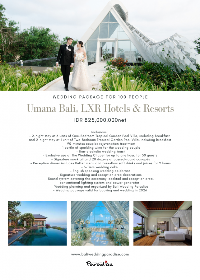 Umana Bali - 100Pax - 825,000K